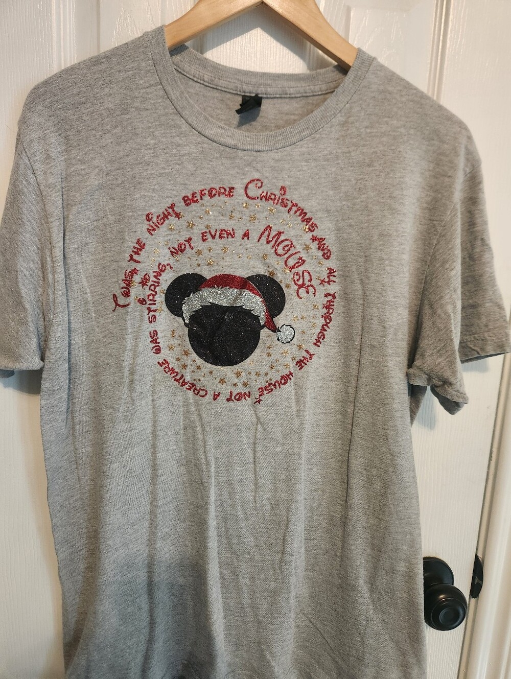 Mickey Mouse Christmas Shirt Twas The Night Before Christmas Ladies Size Large